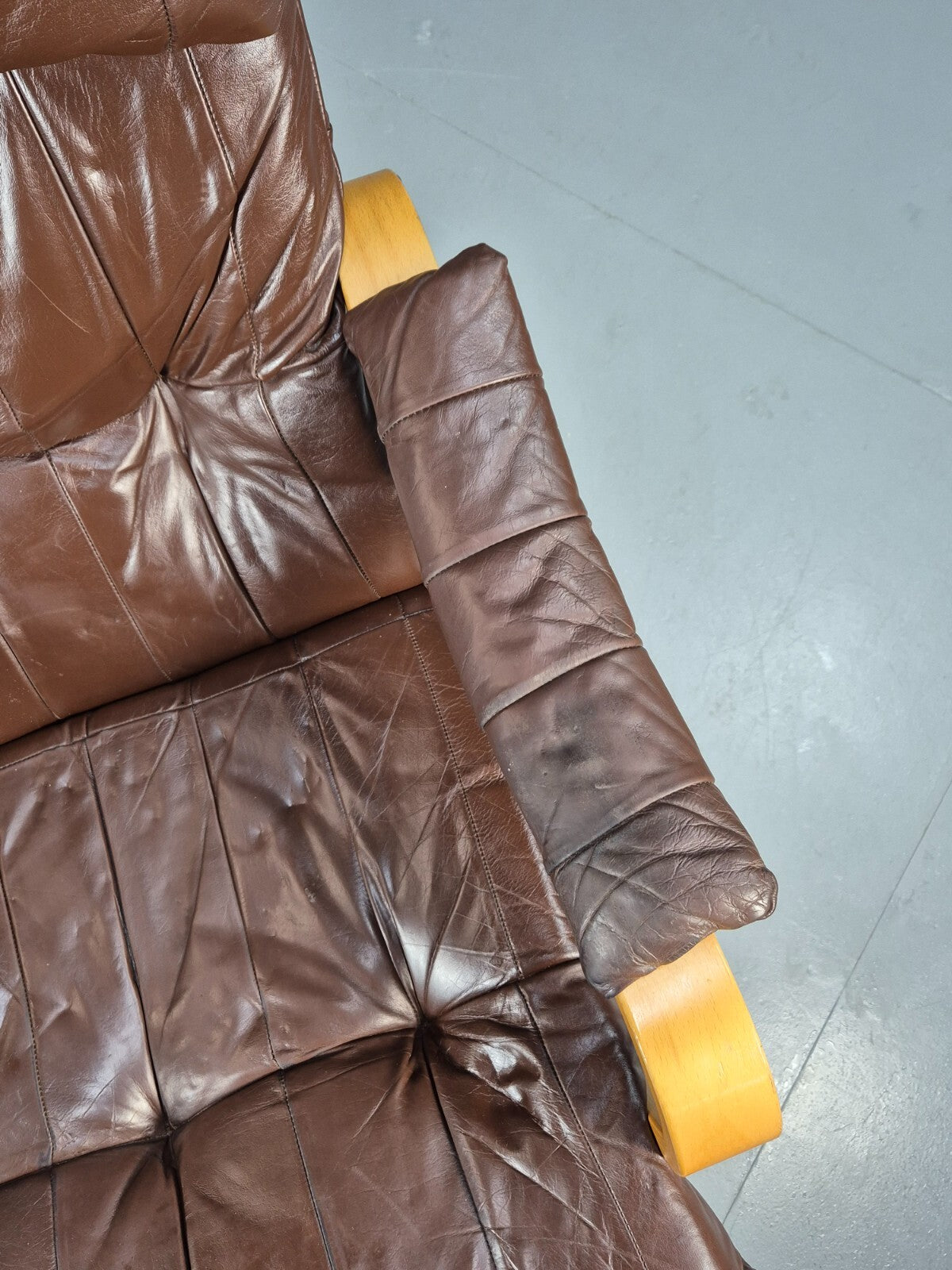 Brown Leather Bentwood Armchair Danish Modern Design Mid Century EB9248 MBEN - UKDK FURNITURE