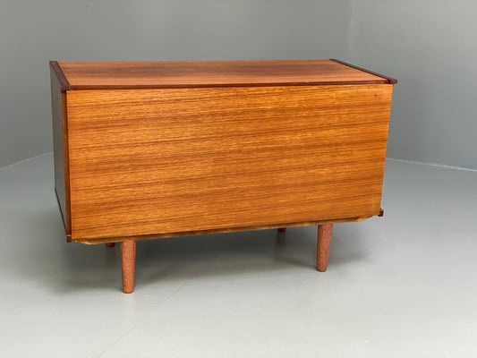 Vintage Teak Record Cabinet 1970s Retro Design Drop Door Storage EB9740 MWOO - UKDK FURNITURE