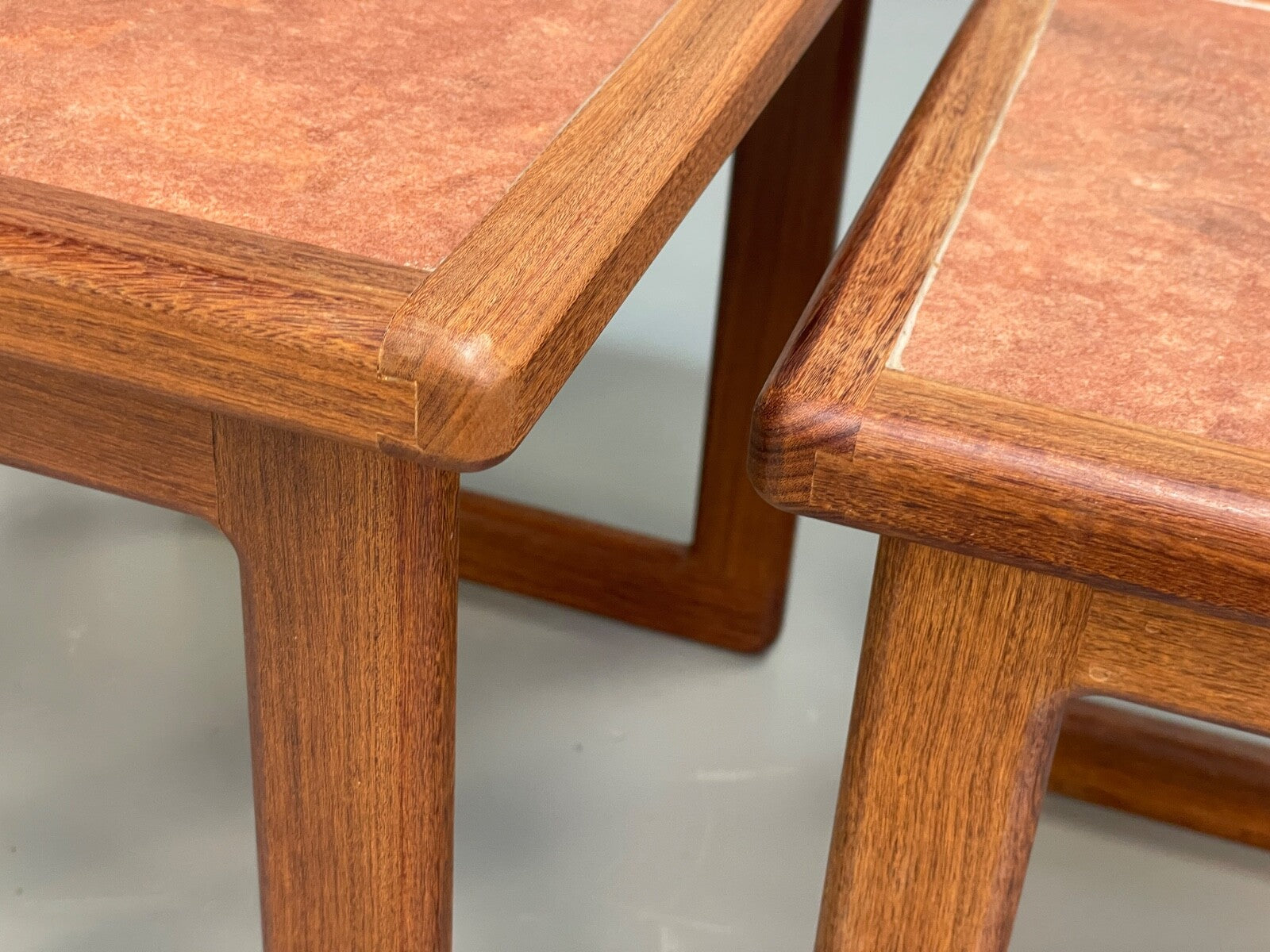 Vintage Teak Nesting Tables Tile Topped 1970s Retro Design EB9757 MWOO - UKDK FURNITURE