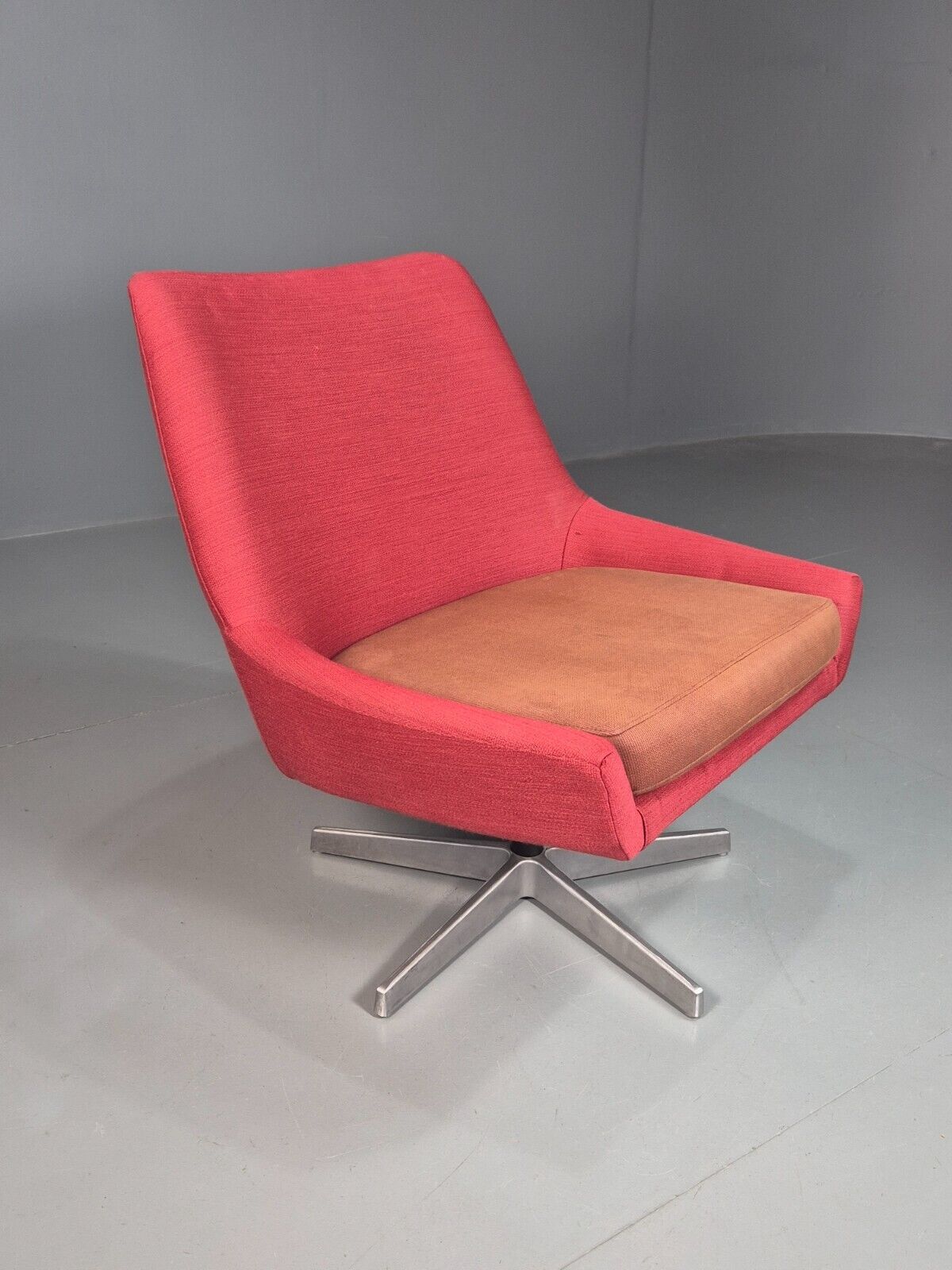 Vintage Swedish Swivel Chair Red Wool Ihreborn 1970s Retro EB7899 MSWI - UKDK FURNITURE