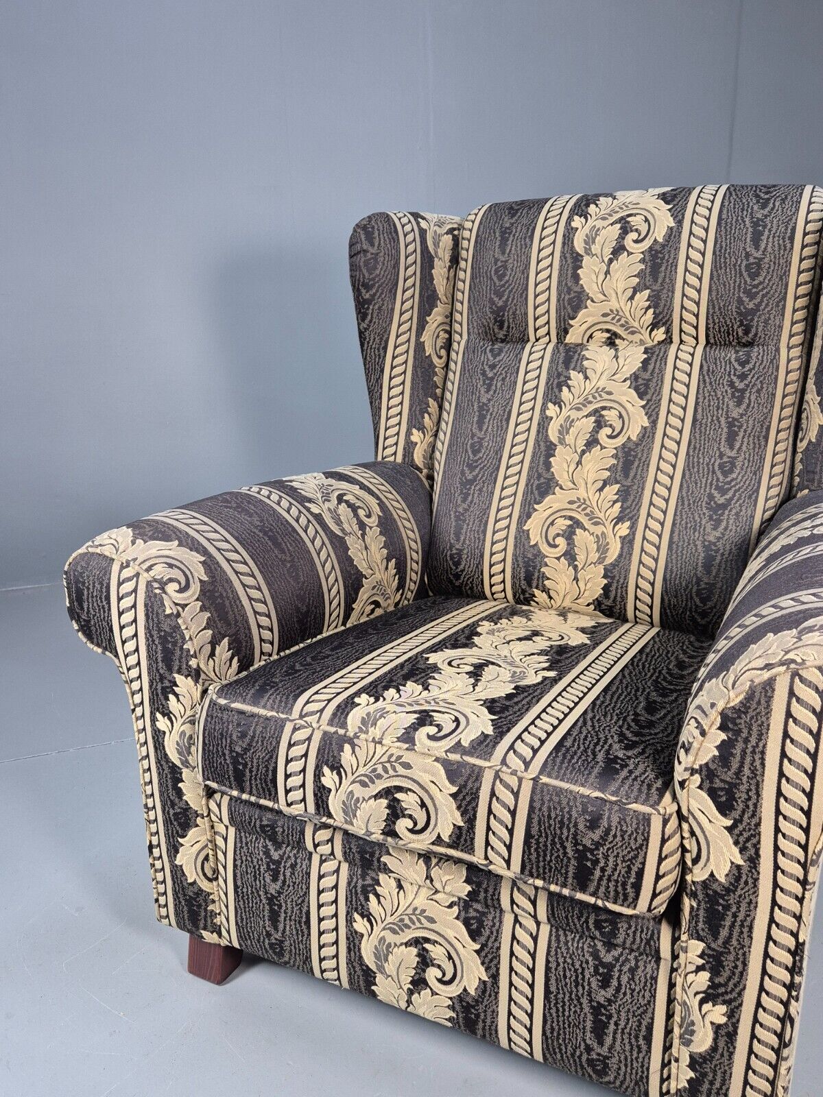 Vintage Danish Lounge Chair Classical Blue Upholstery Retro 1980s EB8990 VCLO - UKDK FURNITURE