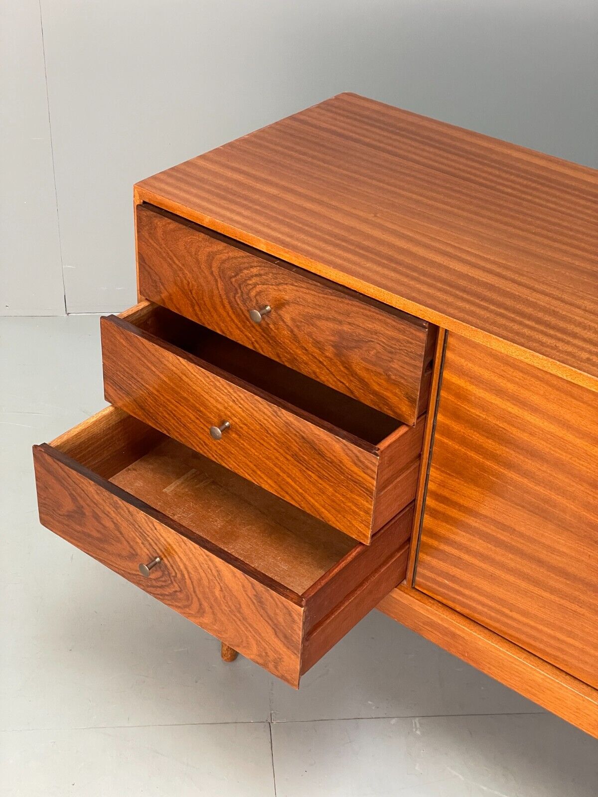 Vintage Uniflex Teak Sideboard Walnut Drawers Retro 1960s Storage EB9416 MWOO - UKDK FURNITURE