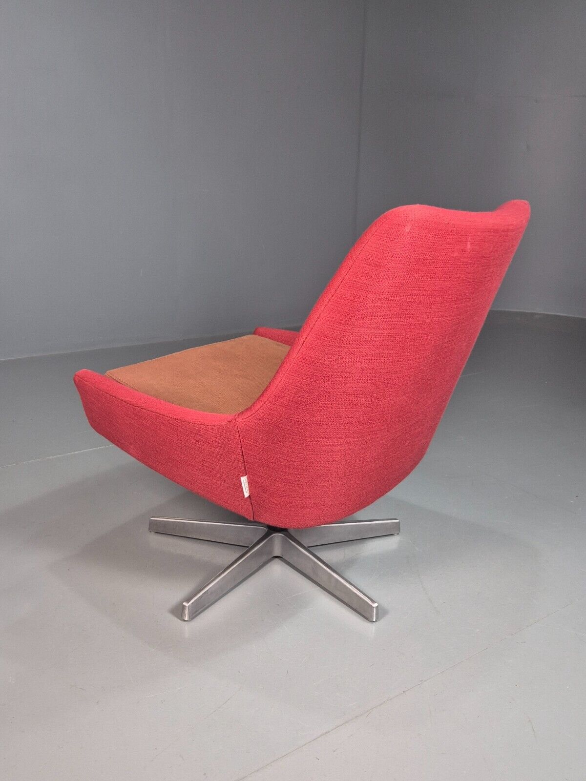 Vintage Swedish Swivel Chair Red Wool Ihreborn 1970s Retro EB7899 MSWI - UKDK FURNITURE