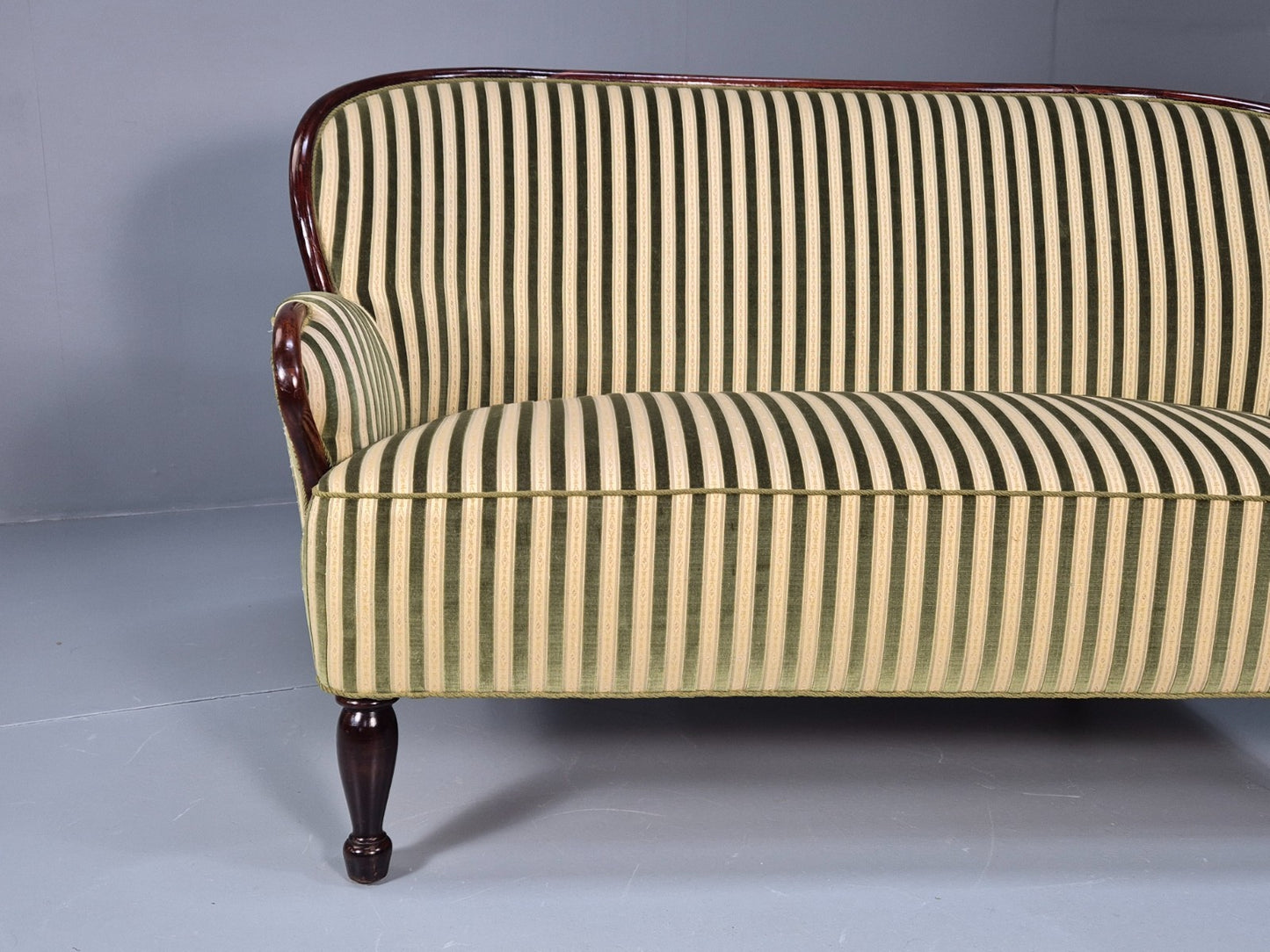 Antique Danish Gold and Green Mahogany Sofa 1900s EB9663 V2SS - UKDK FURNITURE