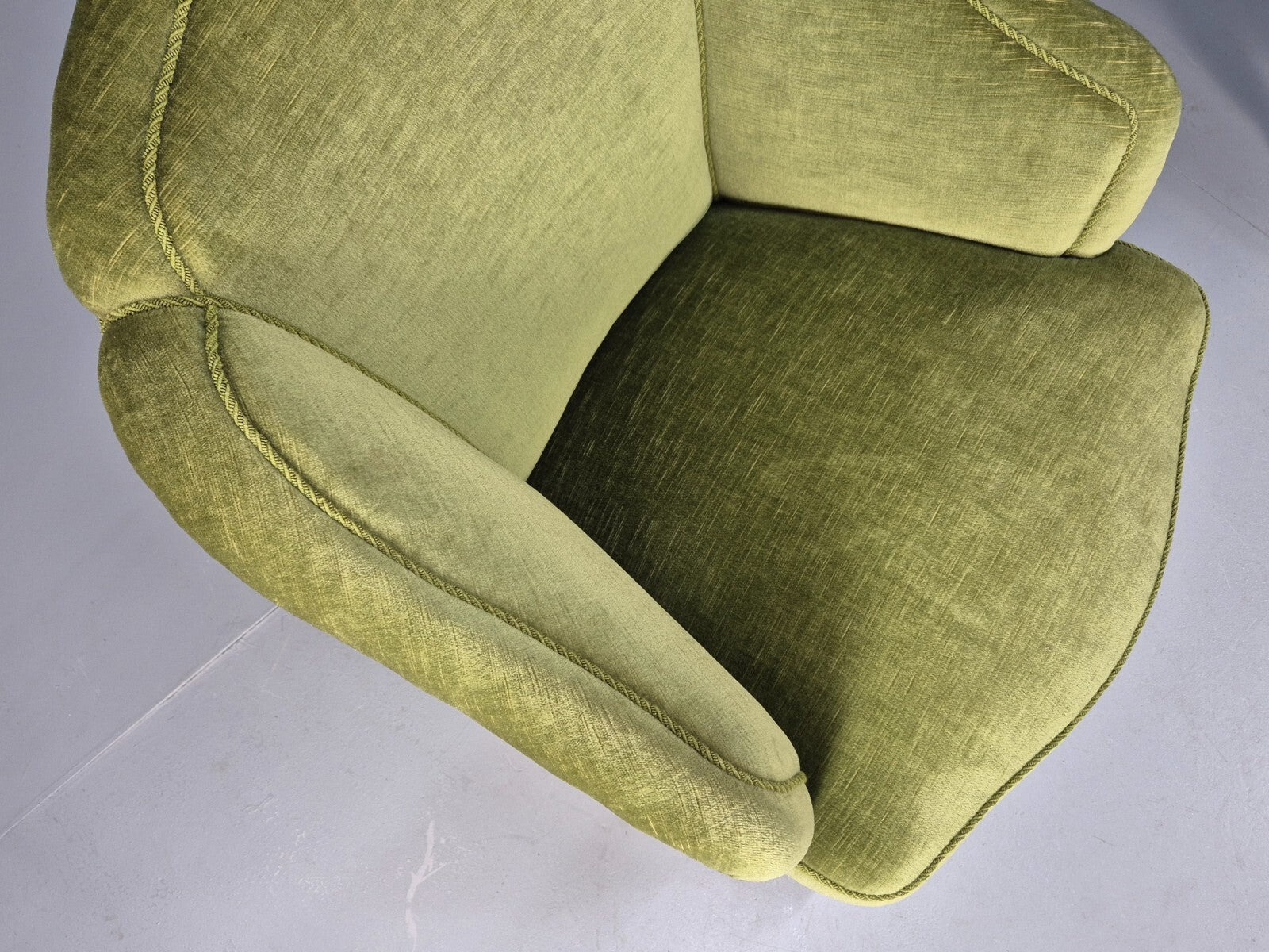 2 Vintage Danish Antique Tub Chairs Green Velour 19th Century EB9033 VCLO - UKDK FURNITURE