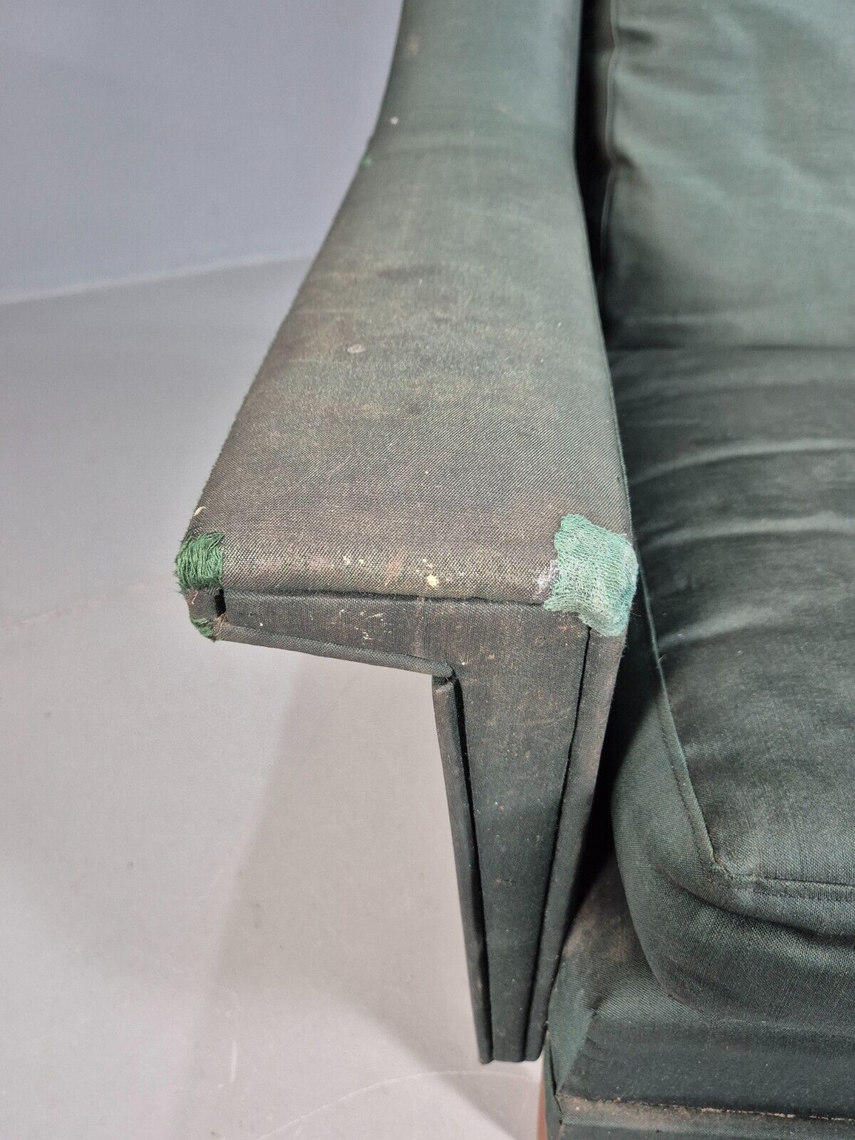 Mid Century Danish Lounge Chair Teak Legs Green Fabric Retro 1960s EB7444 MNOR - UKDK FURNITURE
