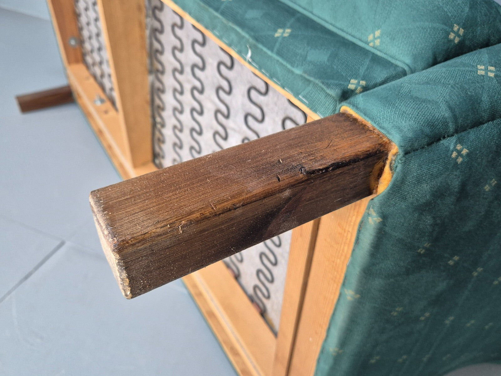 Vintage Danish Green 2 Seat Classic Mid Century Shaped Sofa 1980s EB9565 M2SS - UKDK FURNITURE