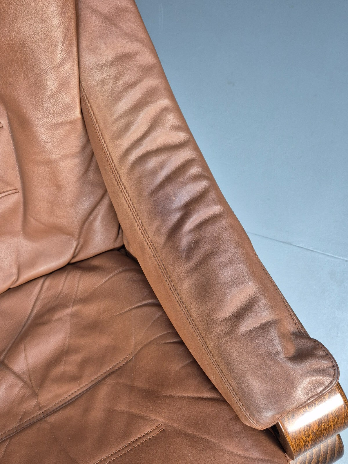 Vintage Skippers Apollo Brown Leather Bentwood Lounge Chair Danish EB9306 MBEN - UKDK FURNITURE