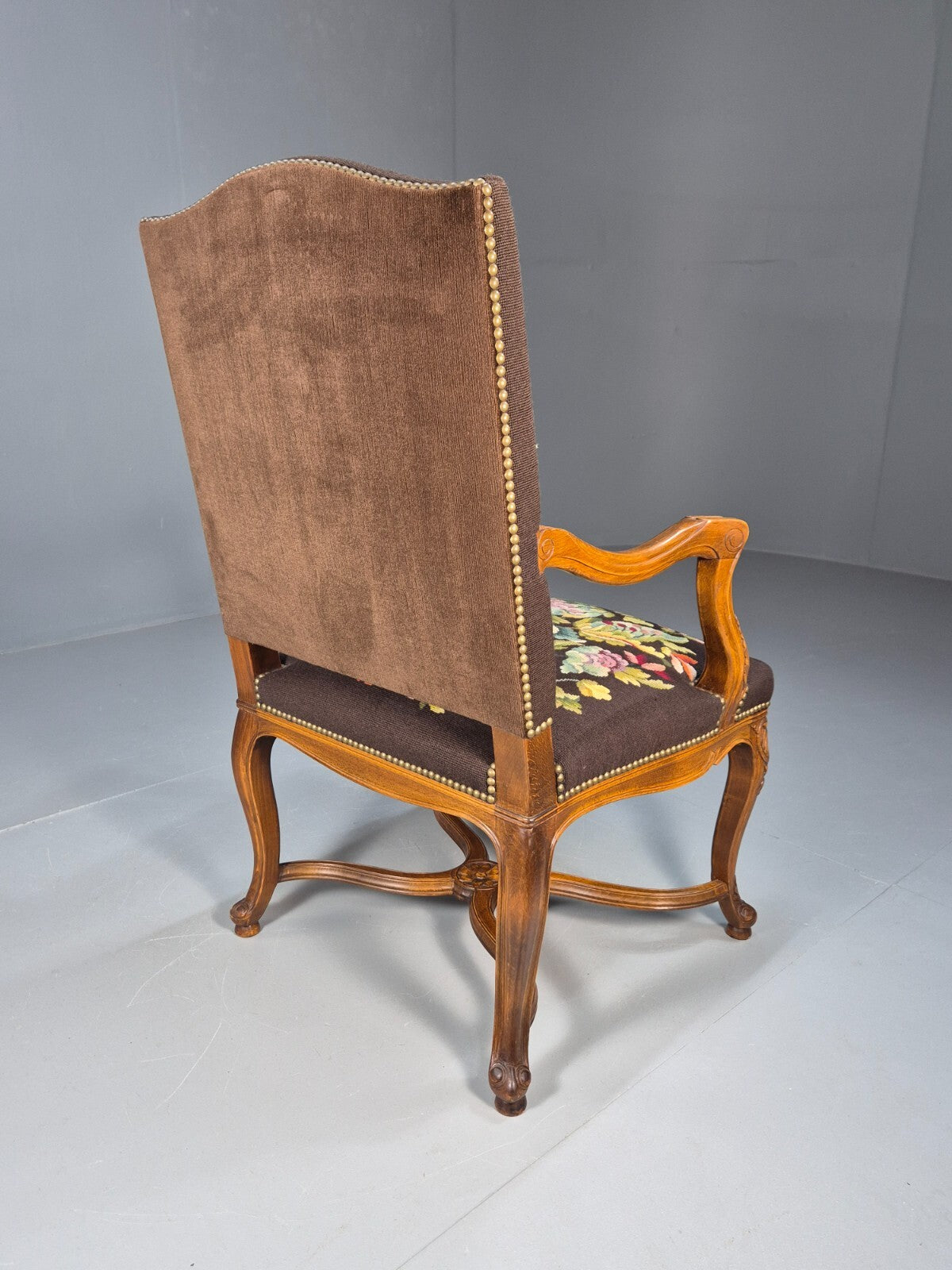 Vintage Danish Lounge Brown Floral Oak 17th Century Style EB8996 VCLO - UKDK FURNITURE