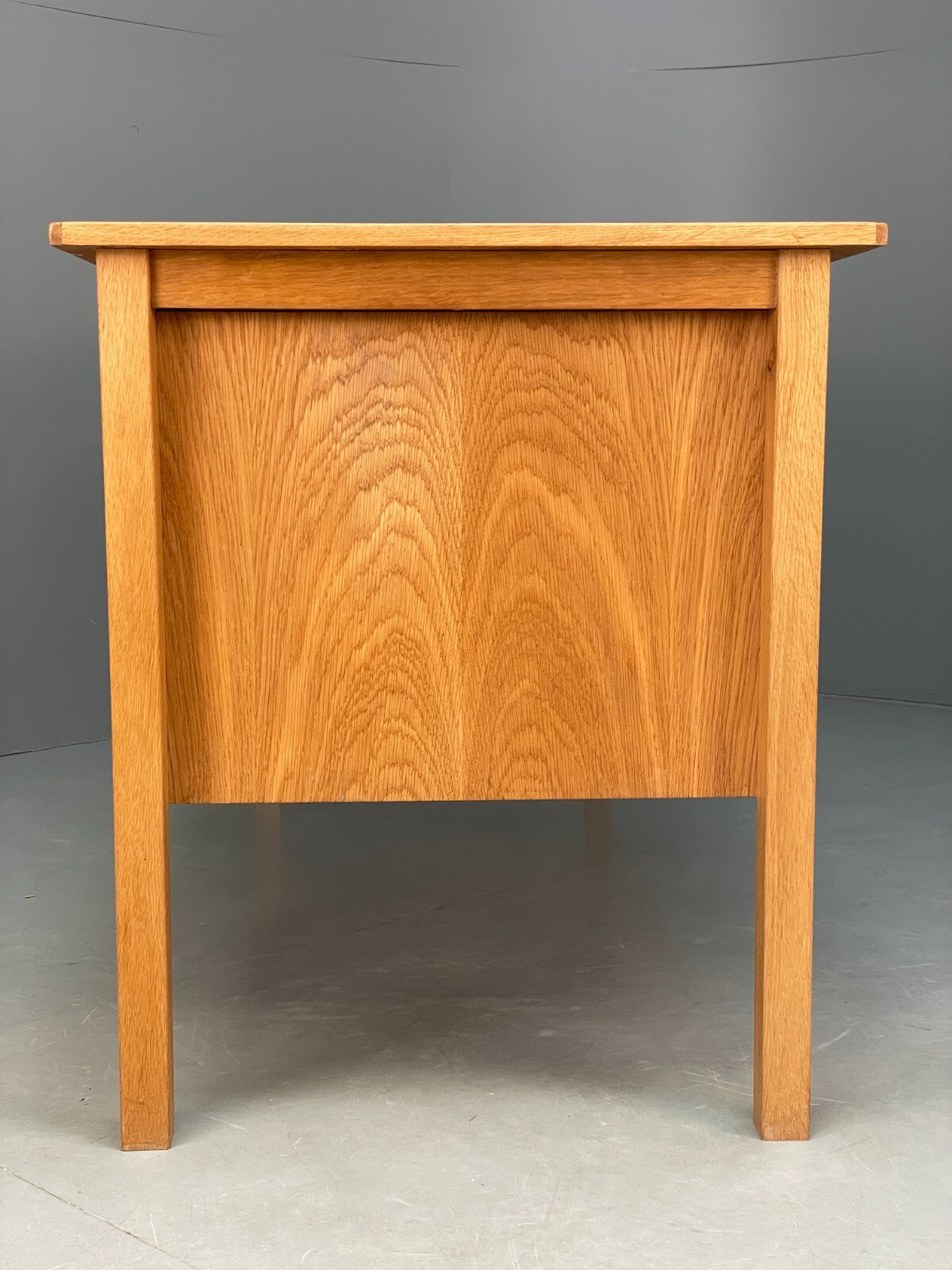 Vintage Danish Oak Desk Teak Handles With Drawers And Storage EB8722 MWOO - UKDK FURNITURE