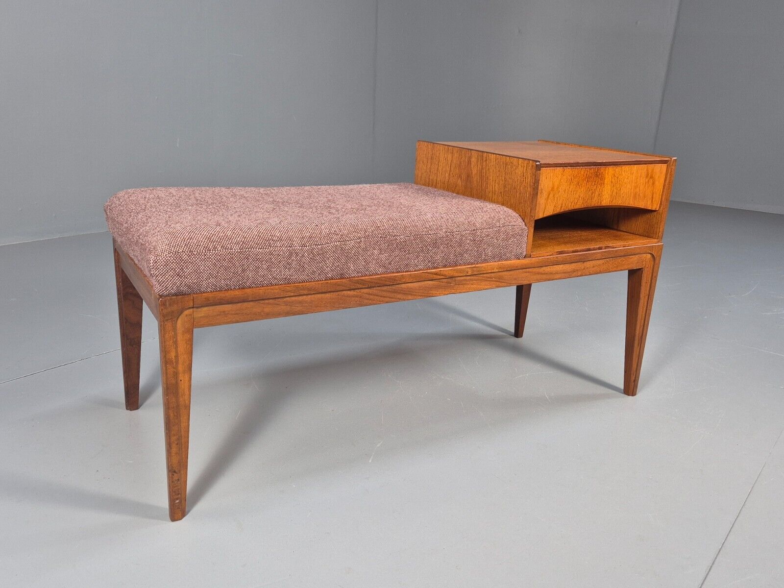 Vintage Teak Telephone Seat Drawer Mid Century Retro 1970s EB9085 MWOO - UKDK FURNITURE