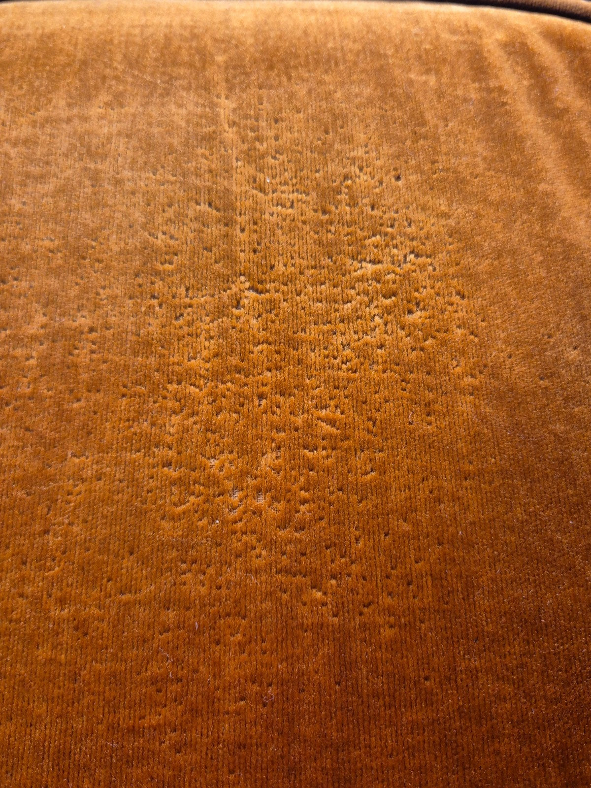 1970s Buttoned Wing Back Lounge Chair Burnt Orange Velour Retro EB10630 MNOR20