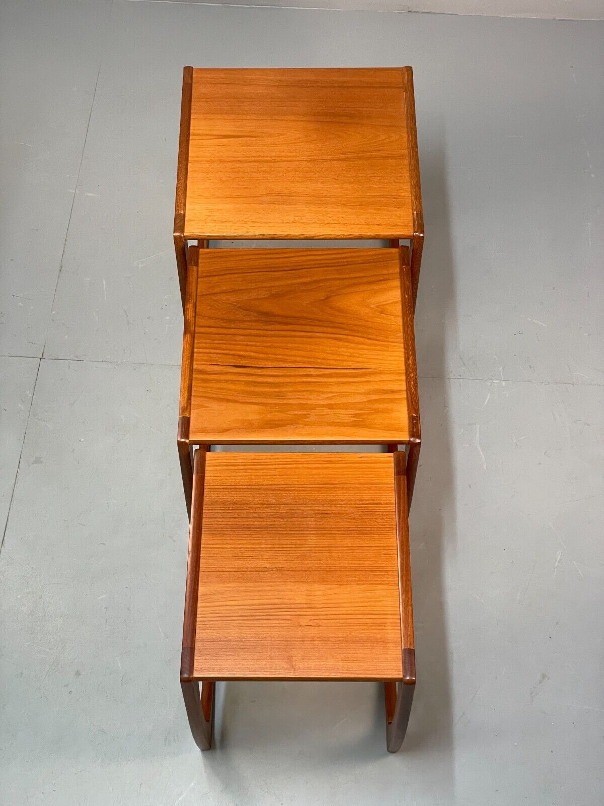 Vintage Teak Nesting Tables Set Of Three Coffee Tables EB8669 MWOO - UKDK FURNITURE