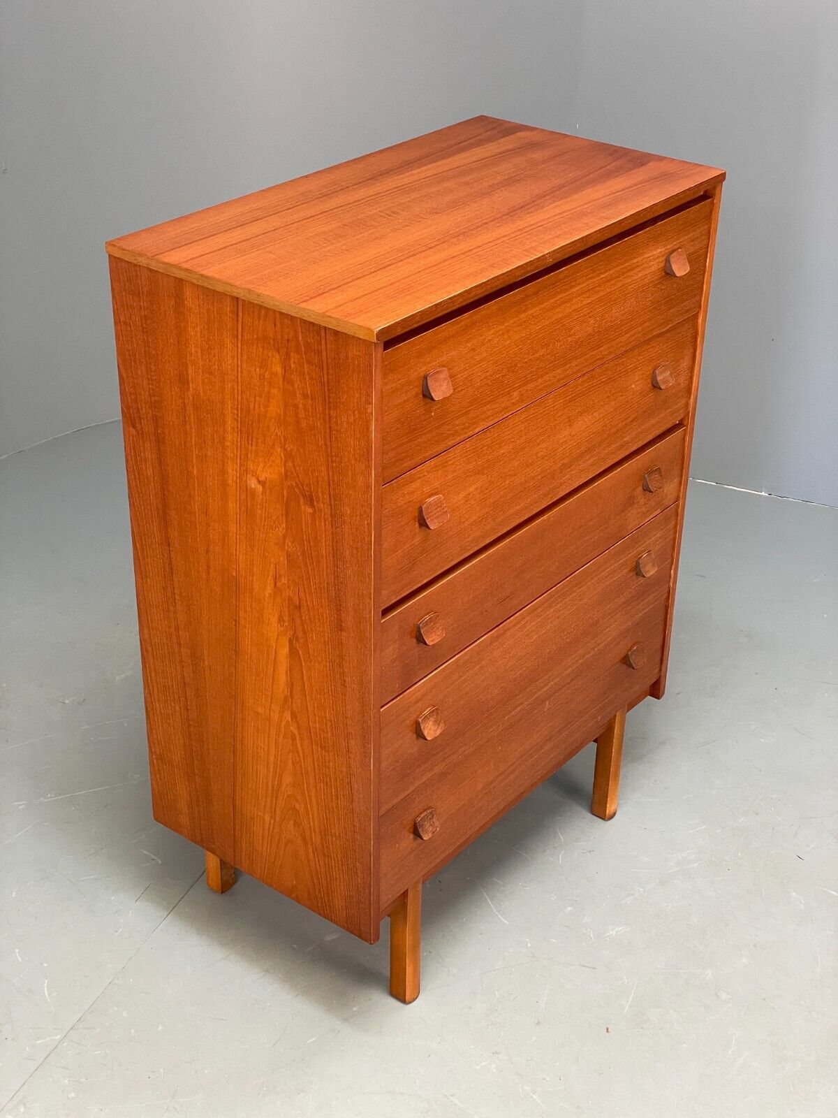 Vintage Teak Chest Of Drawers By Symbol Retro Handles EB9120 MWOO - UKDK FURNITURE