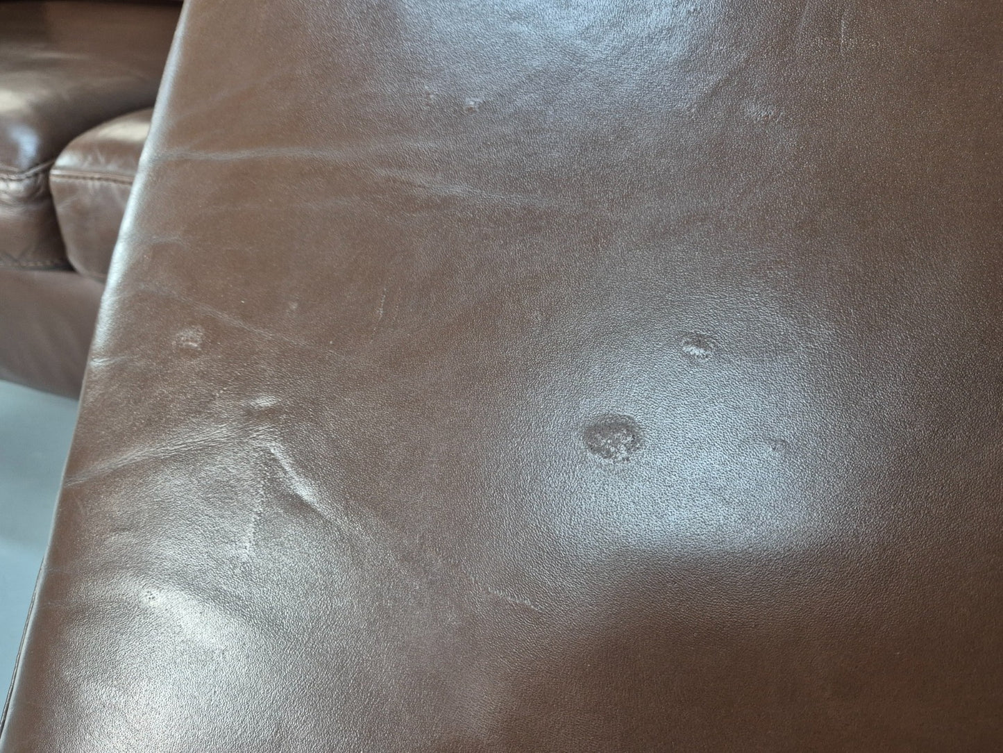 Mid Century Three Seater Sofa Brown Leather Danish Retro 1970s EB10722 M3SS10