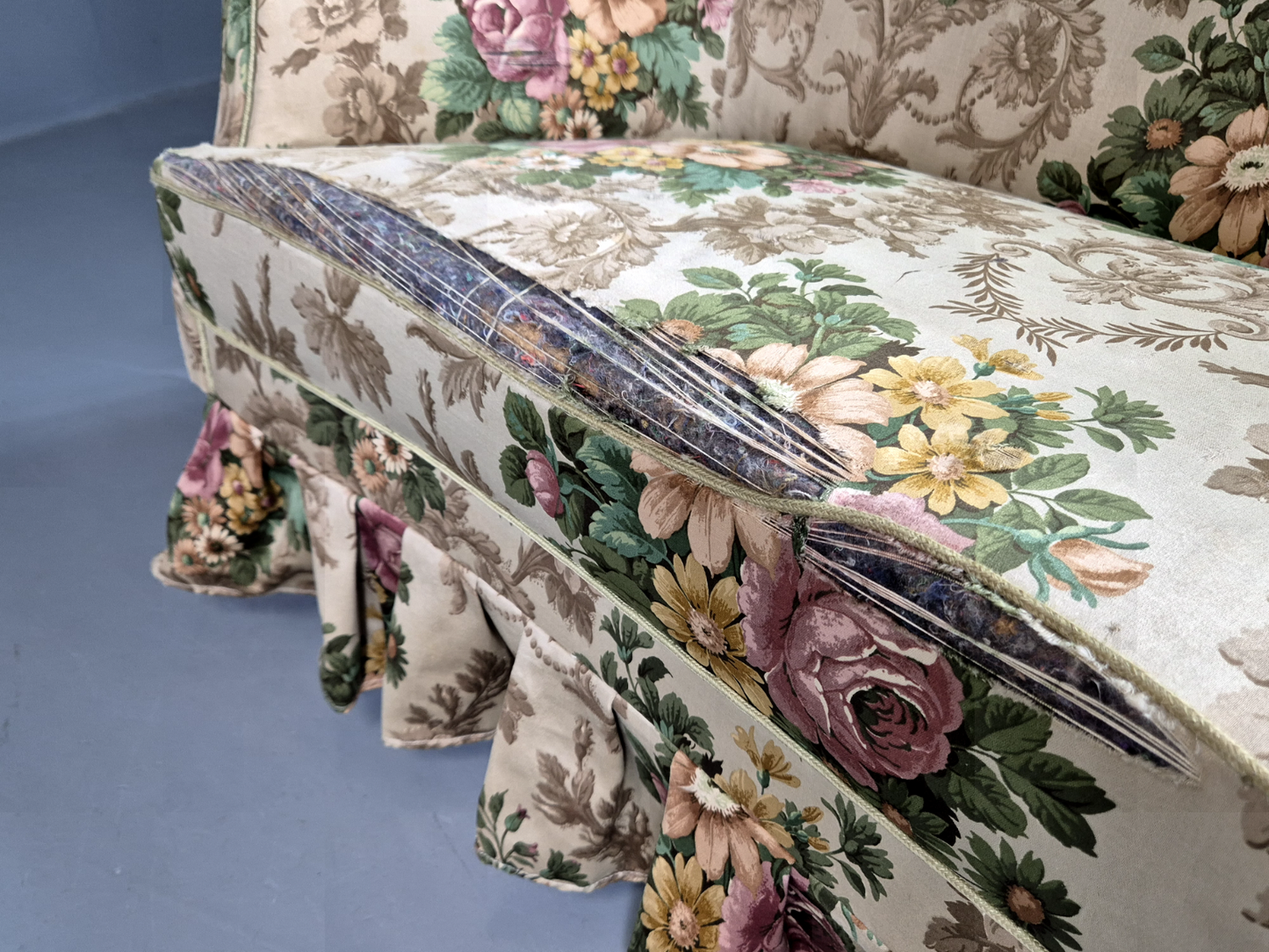 Vintage Danish 2 Seat Sofa For Reupholstery Organic Modern MCM RetroEB7394 V2SS - UKDK FURNITURE