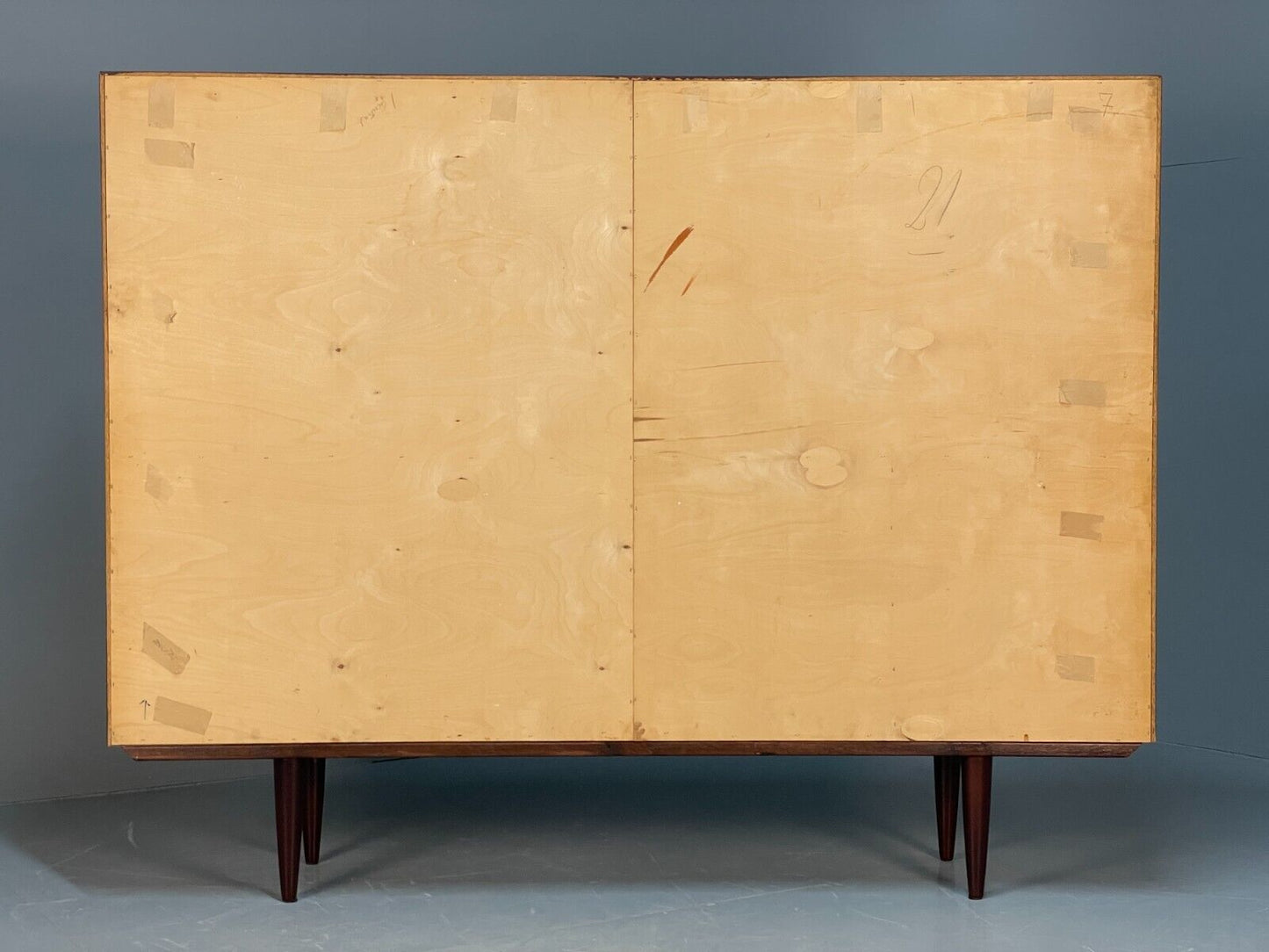 Midcentury Danish Tall Sideboard Storage Cabinet Vintage 1960s EB8674 MWOO - UKDK FURNITURE