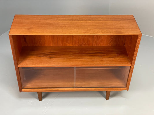 Vintage Danish Teak Bookcase By Svend Aage Rasmussen Glass Doors EB10942 MWOO1