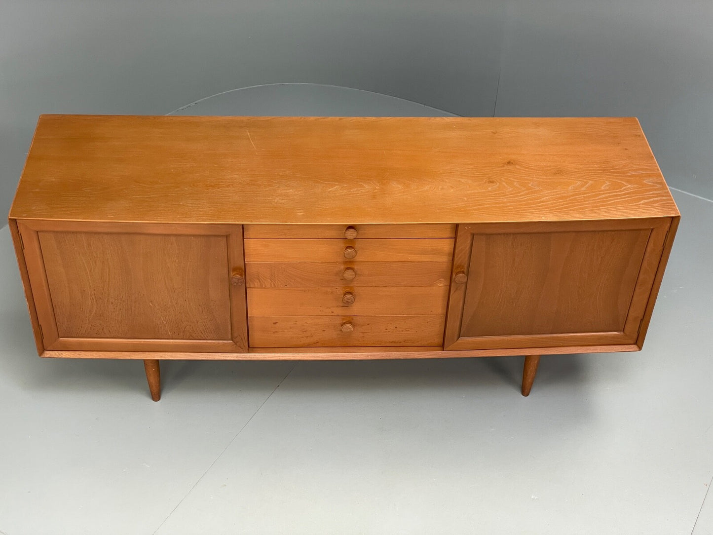 Vintage Scandart Elm Sideboard 1960s Mid Century Drawers Shelving EB9812 MWOO - UKDK FURNITURE