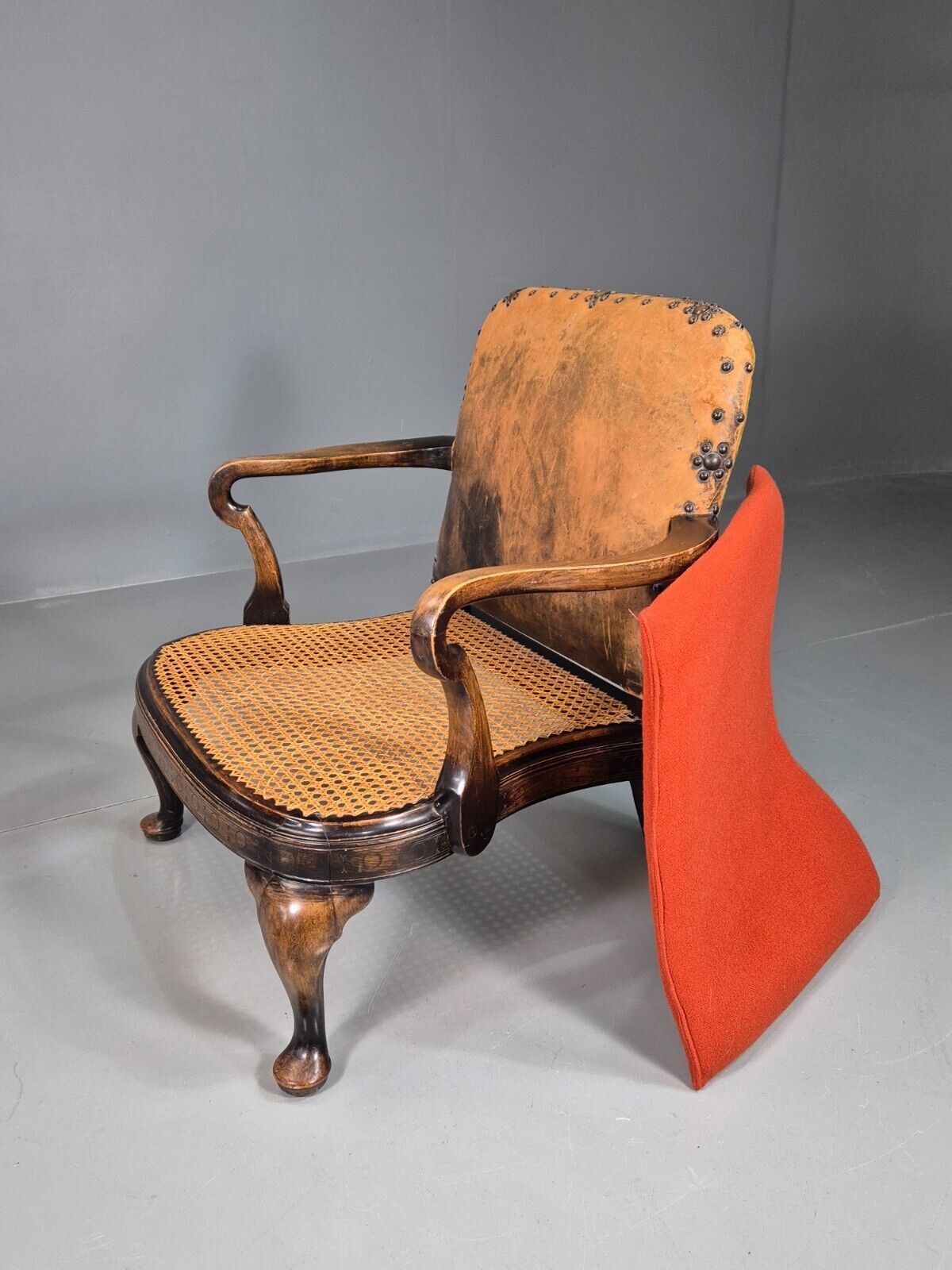 Vintage Lounge Chair Beech Frame Bergere Seat Antique Early 20th EB7640 VCLO - UKDK FURNITURE
