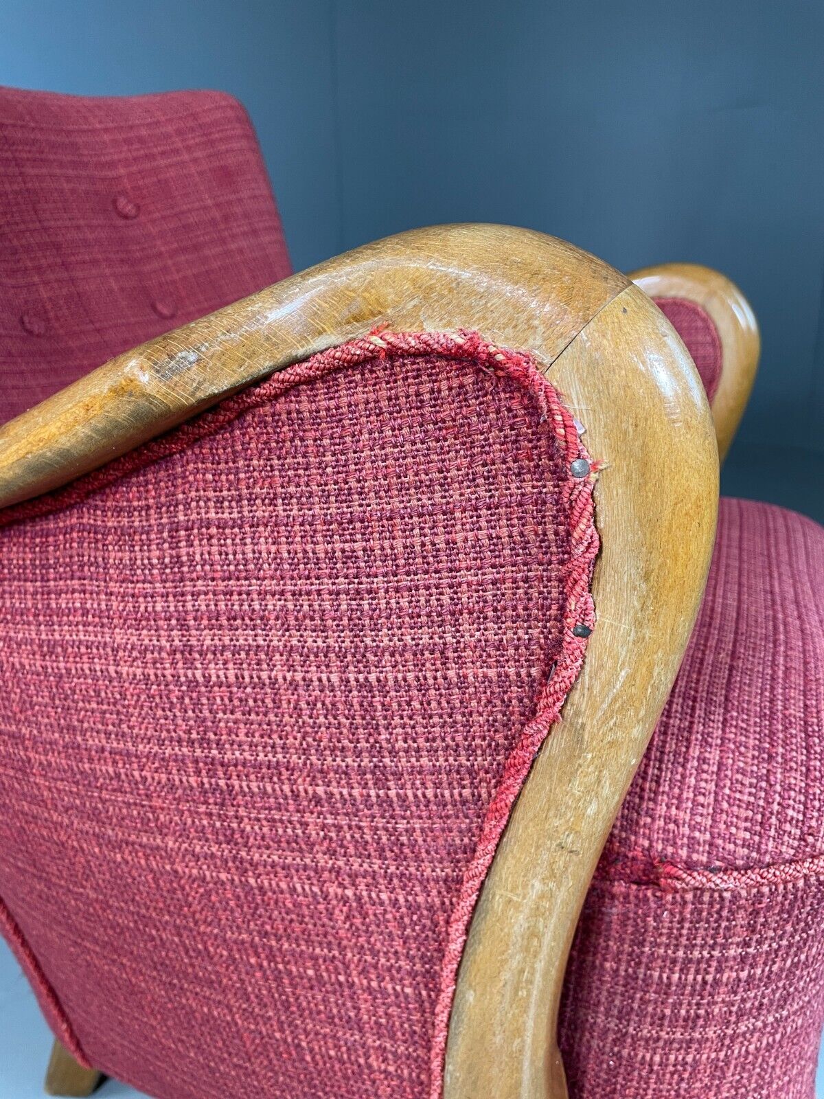 Vintage Danish Lounge Chair Red Slagelese Mobler Retro MCM EB6777 MNOR - UKDK FURNITURE