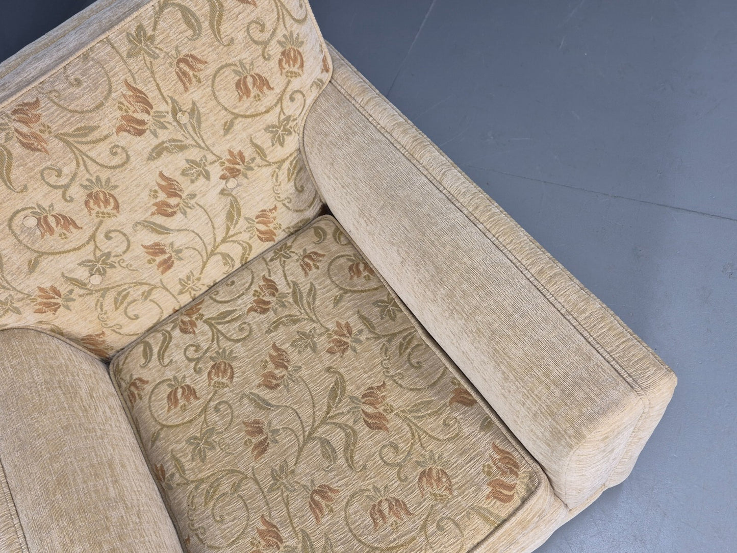 Vintage 1960s Lounge Chair in Cream Floral Retro MCM EB9682 MNOR - UKDK FURNITURE