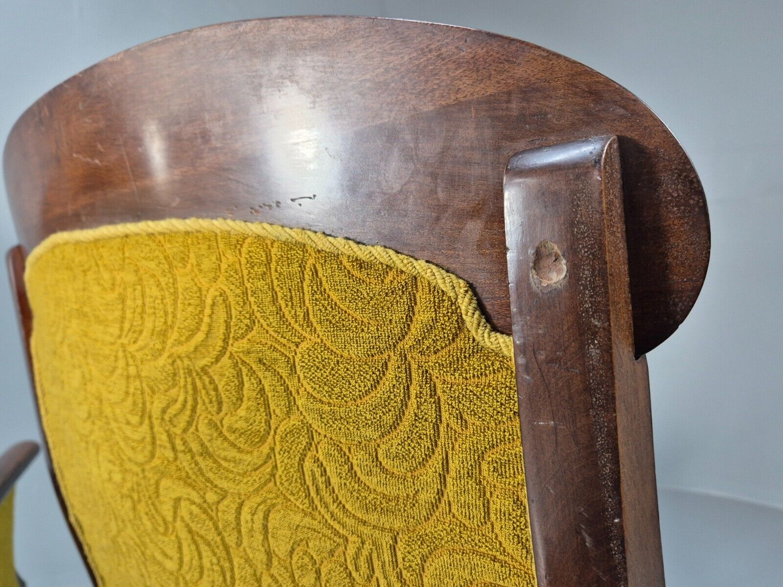 2 Danish Antique Chairs French Empire Style 1920s Mahogany Mustard EB9042 VCLO - UKDK FURNITURE