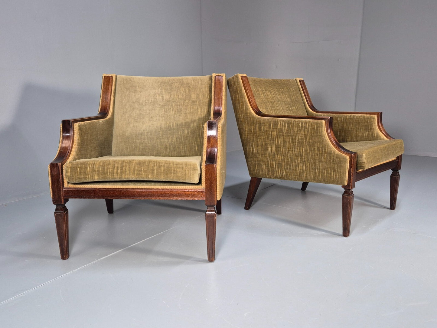 2 Vintage Danish Classical Lounge Chairs 1960s Retro Georgian Style EB9655 VCLO - UKDK FURNITURE