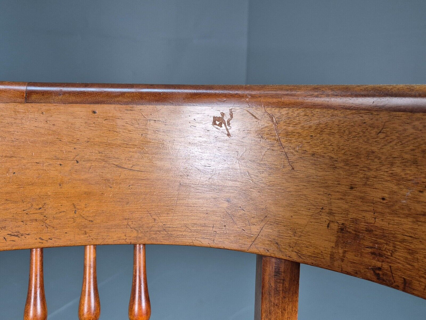 Pair Antique Danish Red Velvet And Mahogany Side Chairs Vintage EB8034 VCLO - UKDK FURNITURE