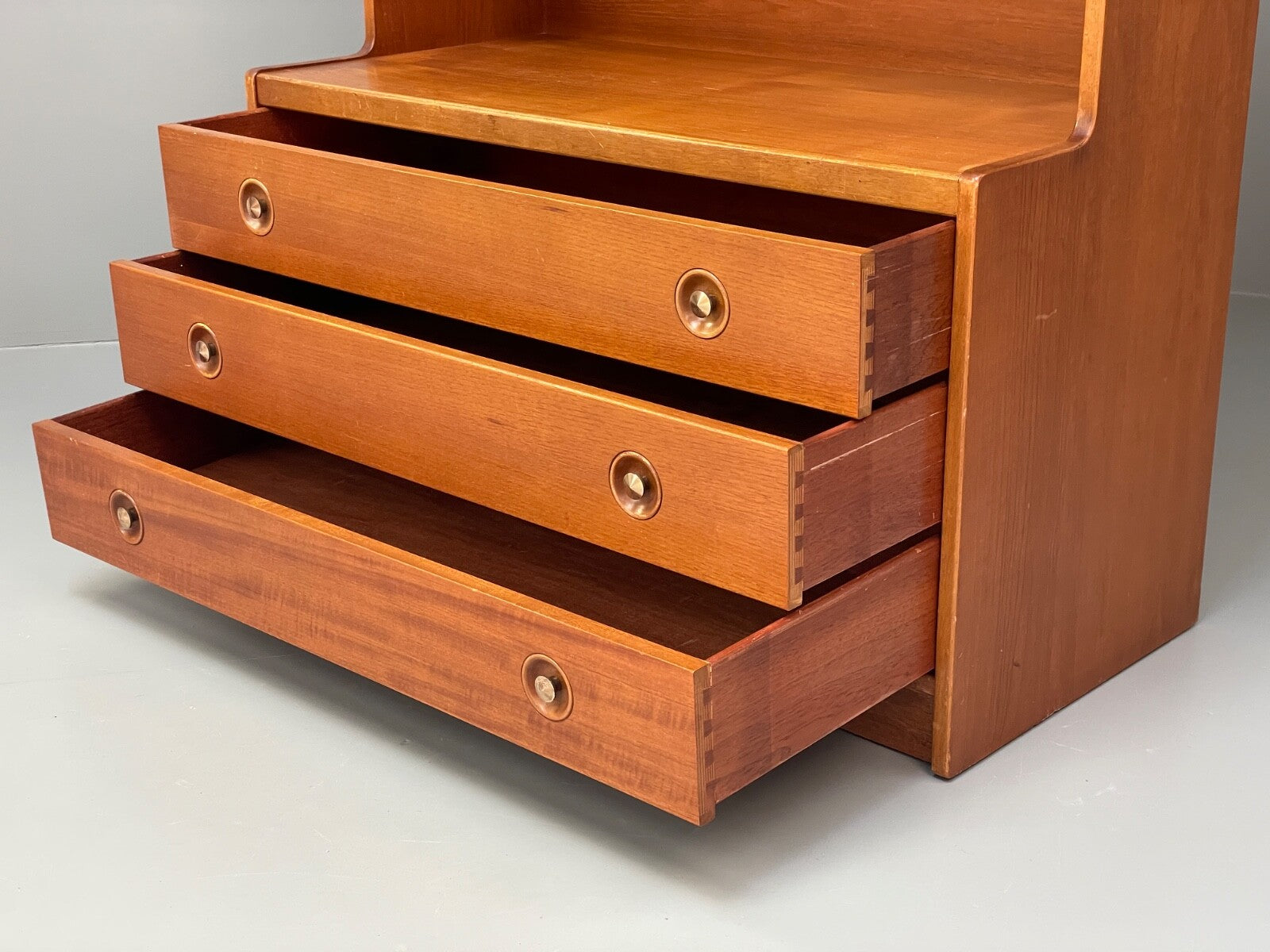 Vintage Teak Wall Unit With Drawers And Shelving 1960s Retro Design EB9739 MWOO - UKDK FURNITURE