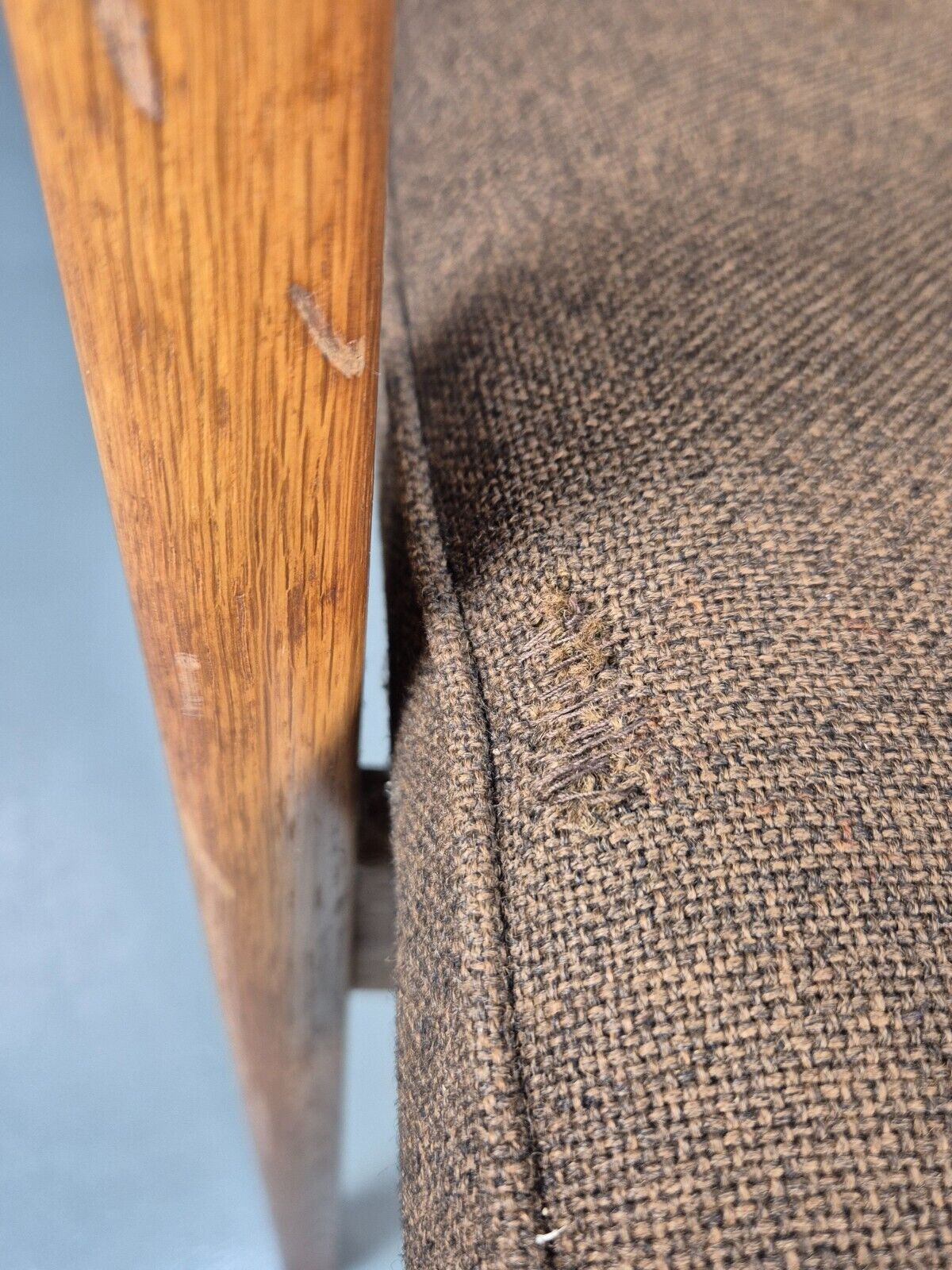 Vintage Danish Elbow Chair Green Wool Oak Frame Hong Stolefabrik MCM EB8485 MDIN - UKDK FURNITURE