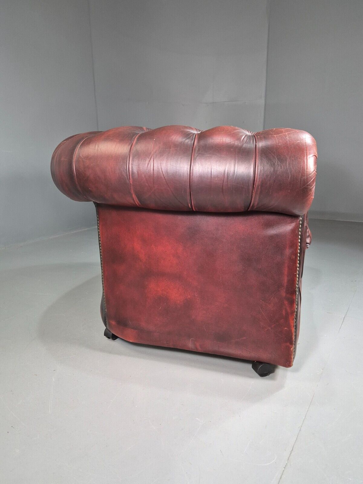 Vintage Chesterfield Chair Red Oxblood Leather 1970s Retro EB7431 VLEA - UKDK FURNITURE