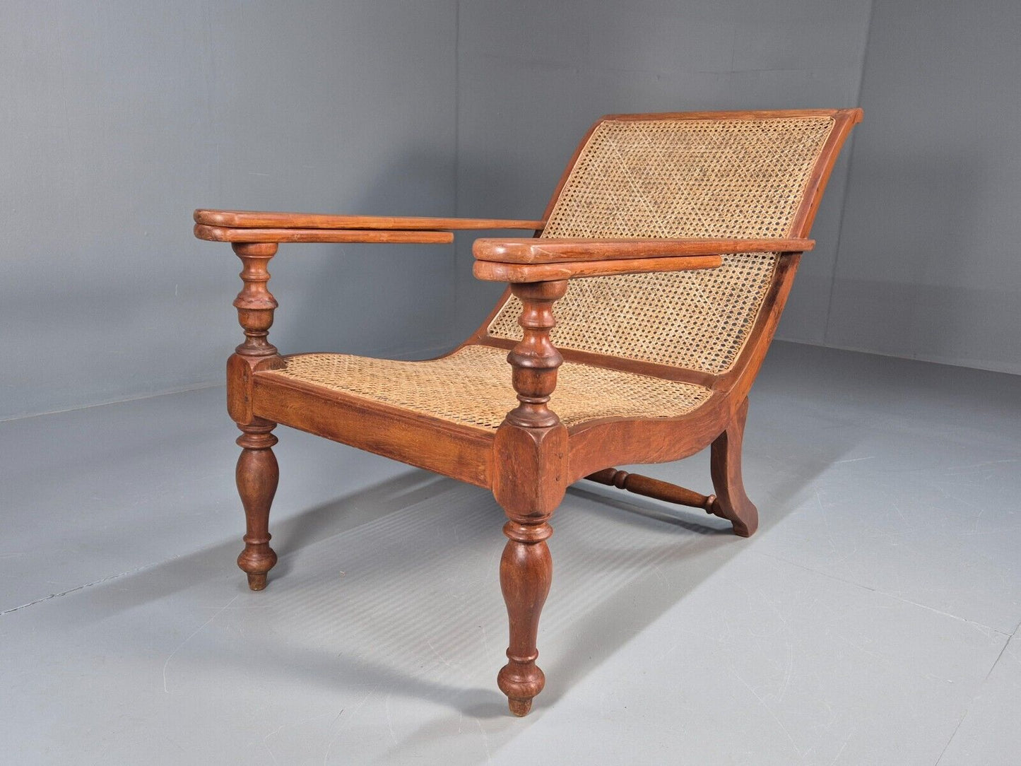 Vintage Campaign Plantation Chair Rattan Teak Retro Antique Style EB8877 VBER - UKDK FURNITURE