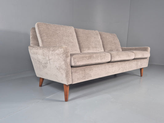 Vintage Danish 3 Seat Settee Mid Century 1960s New Upholstery EB11820 M3SS1