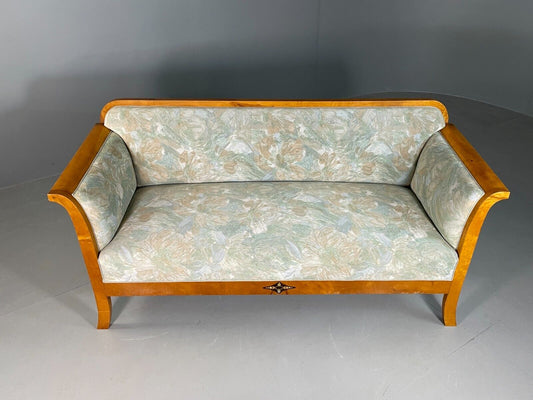 EB6958 Vintage Danish Sofa Satinwood Floral Cotton Empire Style Antique V2SS - UKDK FURNITURE