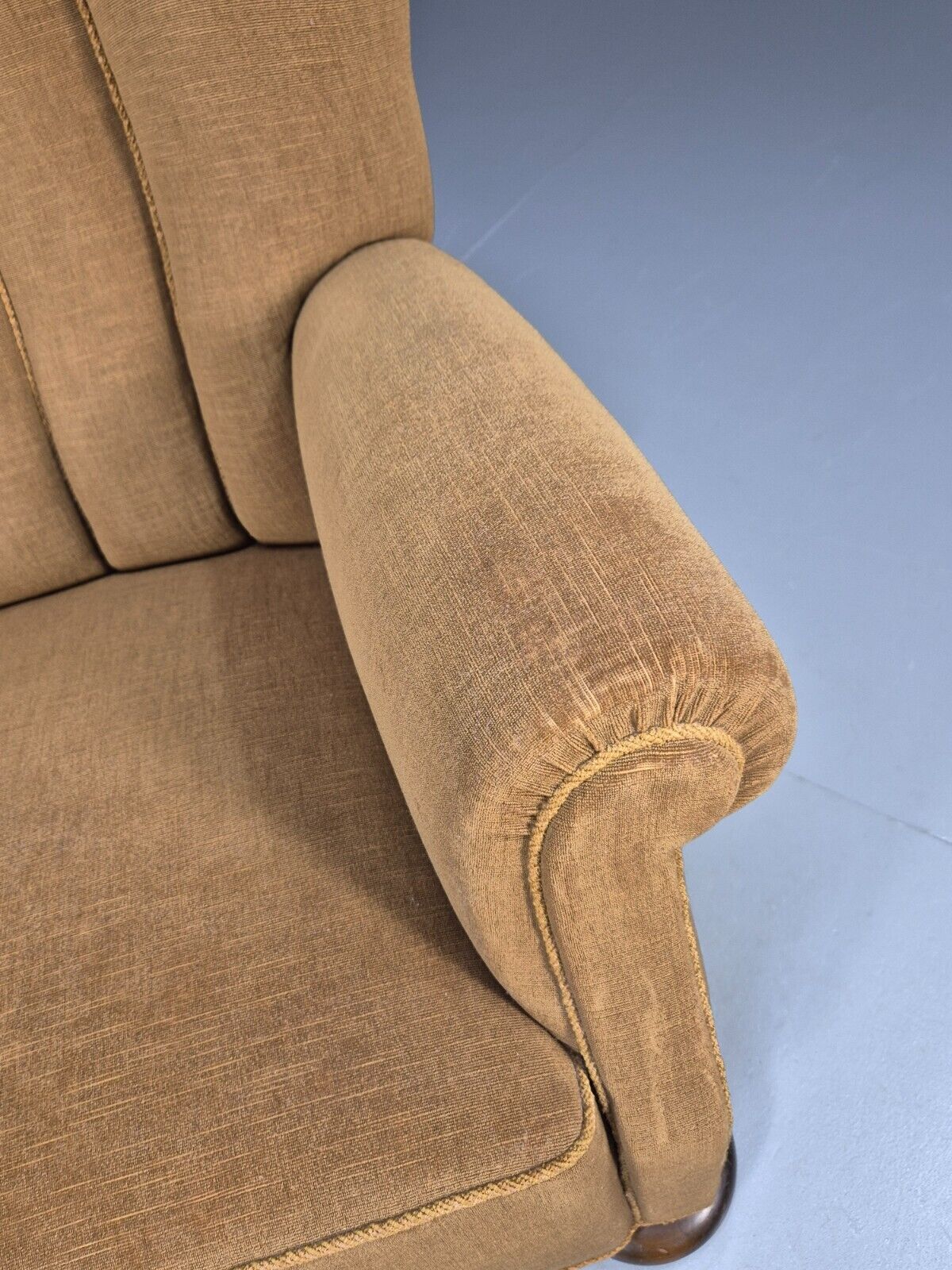 EB8932 Vintage Danish Lounge Chair Gold Velour Shell Back Deco 1930s EB8932 VCLO - UKDK FURNITURE