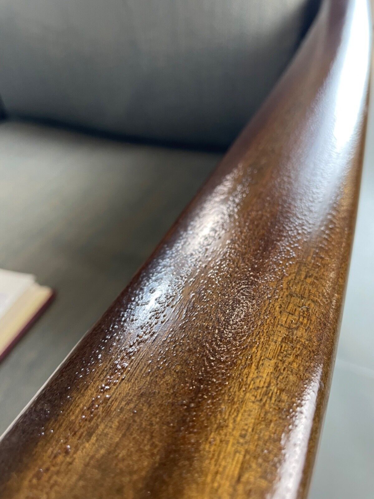 Danish 1950s Ole Wanscher Three Seater Mahogany Framed Sofa, Blue, EB4676 M3SS - UKDK FURNITURE