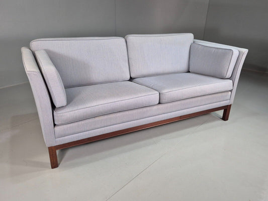 Vintage Danish 2 Seat Sofa Blue Wool Retro MCM 1970s EB7461 M2SS - UKDK FURNITURE