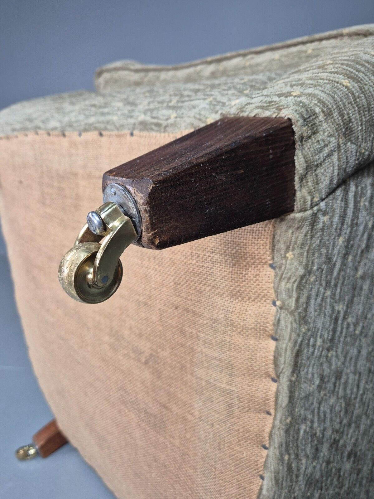 Vintage Wing Back Lounge Chair Chenille Upholstery Edwardian Antique EB7786 MNOR - UKDK FURNITURE