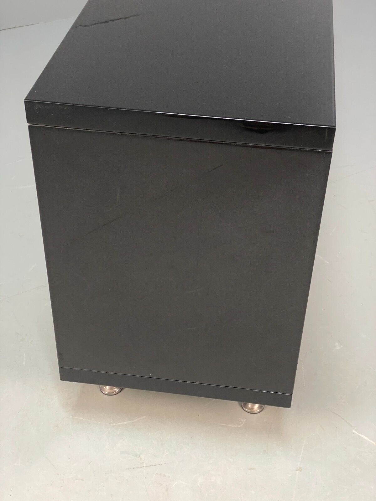 Modern Gloss Black Media Unit Sideboard With Metal Legs EB8660 MWOO - UKDK FURNITURE