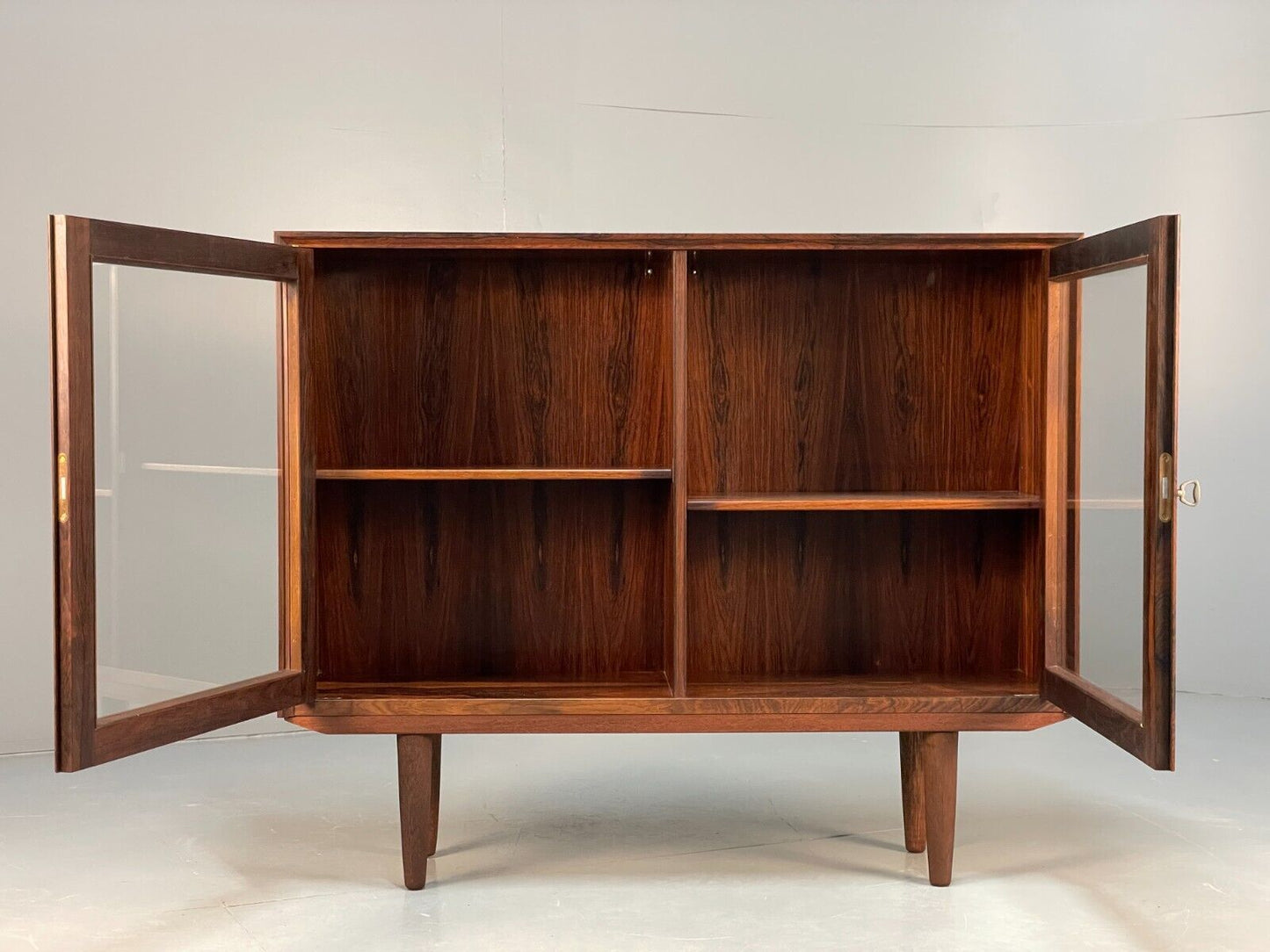 Danish Midcentury Glazed Cabinet Vintage Storage Shelving EB8420 MWOO - UKDK FURNITURE