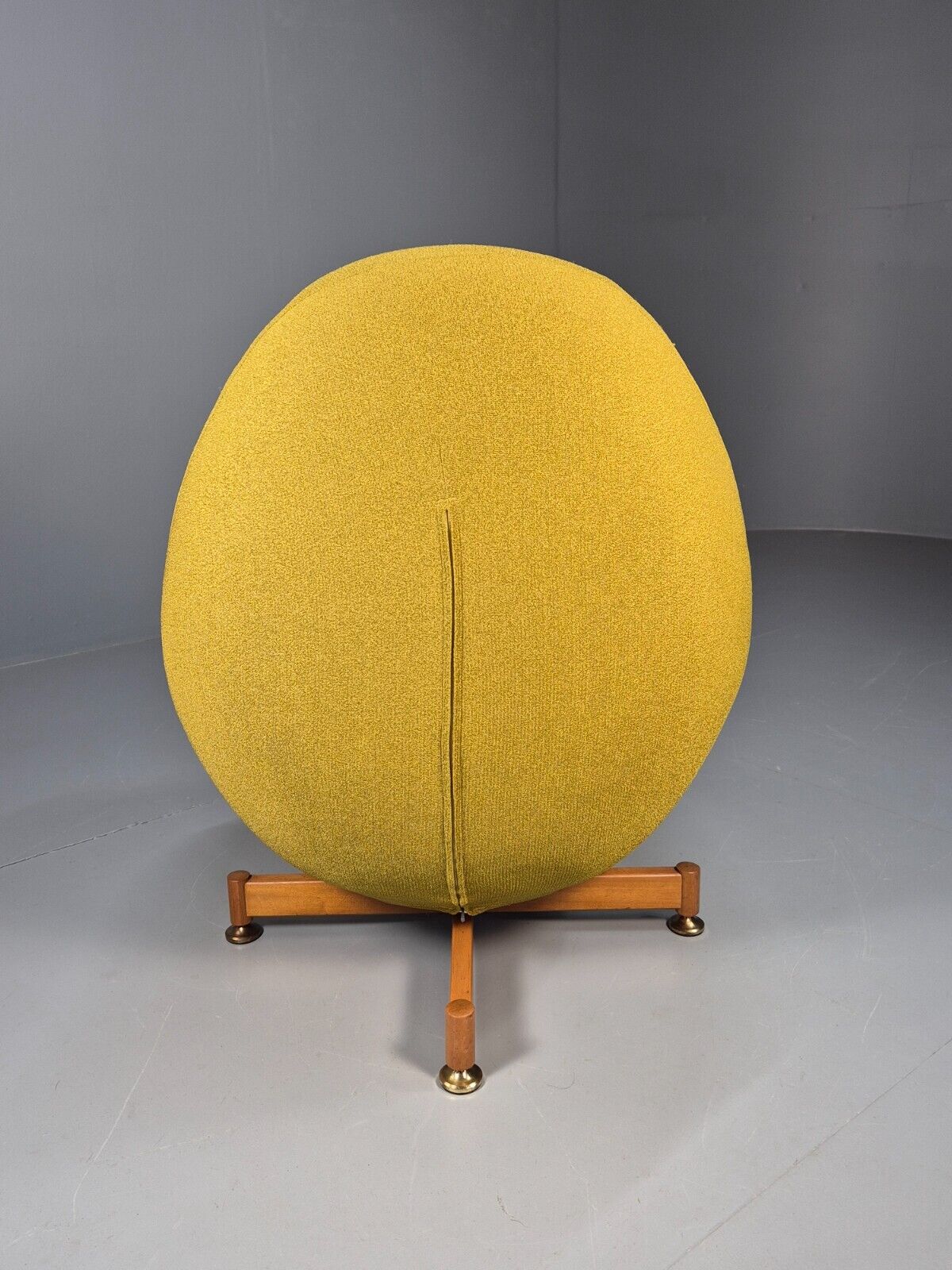 Vintage Greaves Thomas Teardrop Swivel Chair, Yellow Stretch Cover EB9222 MSWI - UKDK FURNITURE