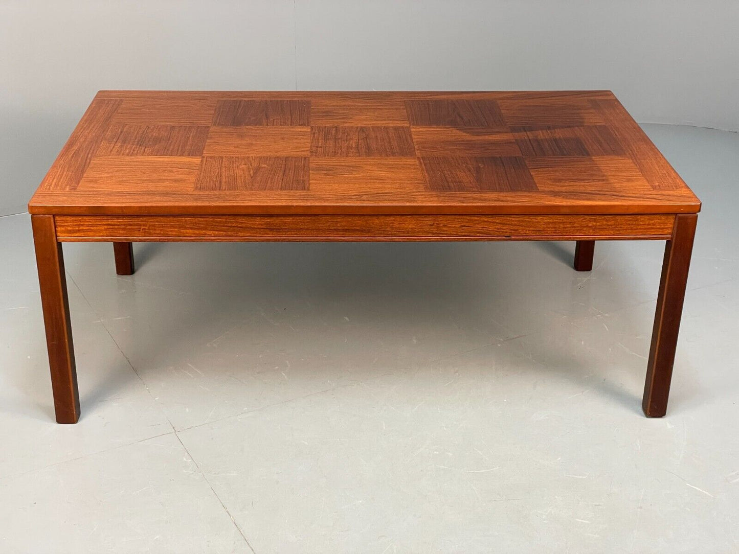 Midcentury Rectangular Chequerboard Pattern Coffee Table By Heggen EB8670 MWOO - UKDK FURNITURE
