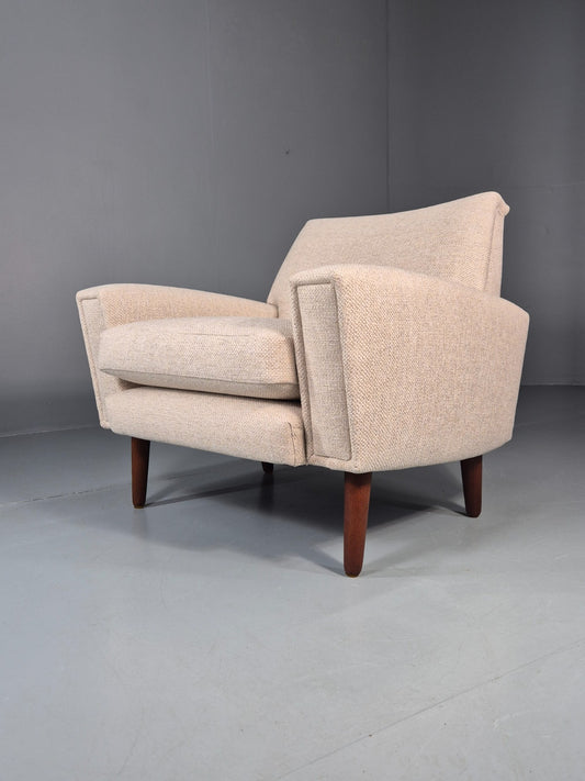 Mid Century Danish Lounge Chair 1960s Vintage Thams Reupholstered EB11261 MNOR1