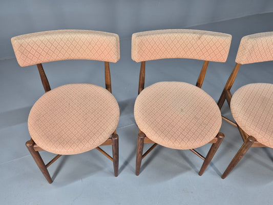 6 G Plan Round Seat Dining Chairs Pink Cotton Upholstery 1970s Retro EB9494 MDIN - UKDK FURNITURE
