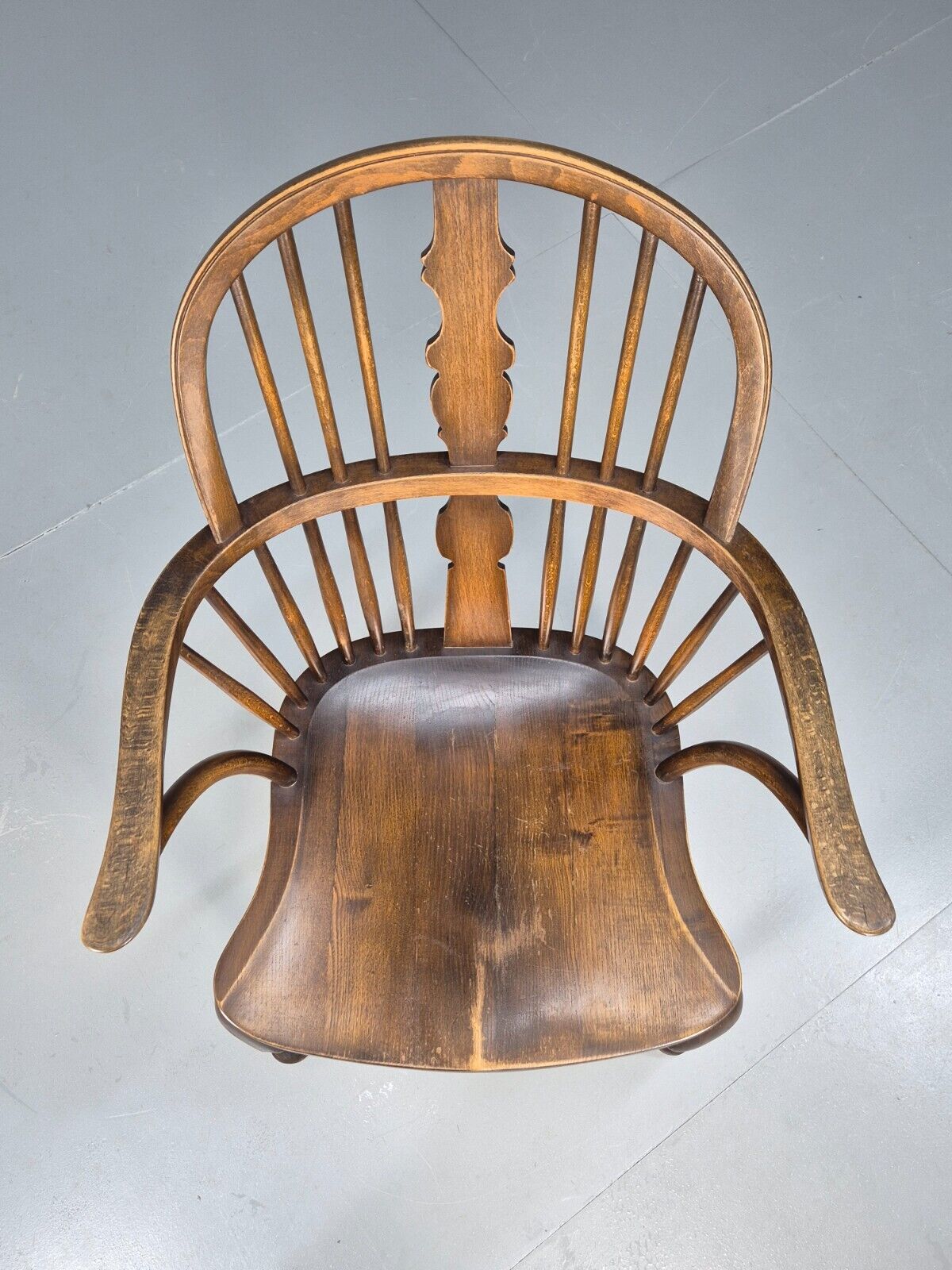 Vintage Windsor Chair Beech Wood Stickback Pad Feet Antique EB8961 VDIN - UKDK FURNITURE