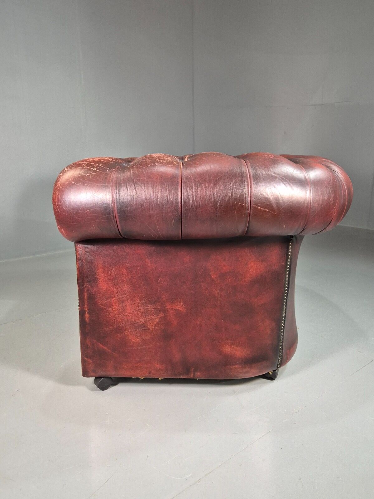 Vintage Chesterfield Chair Red Oxblood Leather 1970s Retro EB7431 VLEA - UKDK FURNITURE