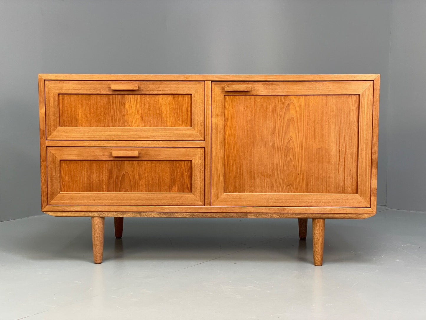 Vintage Danish Teak Sideboard By Omann Jun Drawers Shelving Retro EB9815 MWOO - UKDK FURNITURE