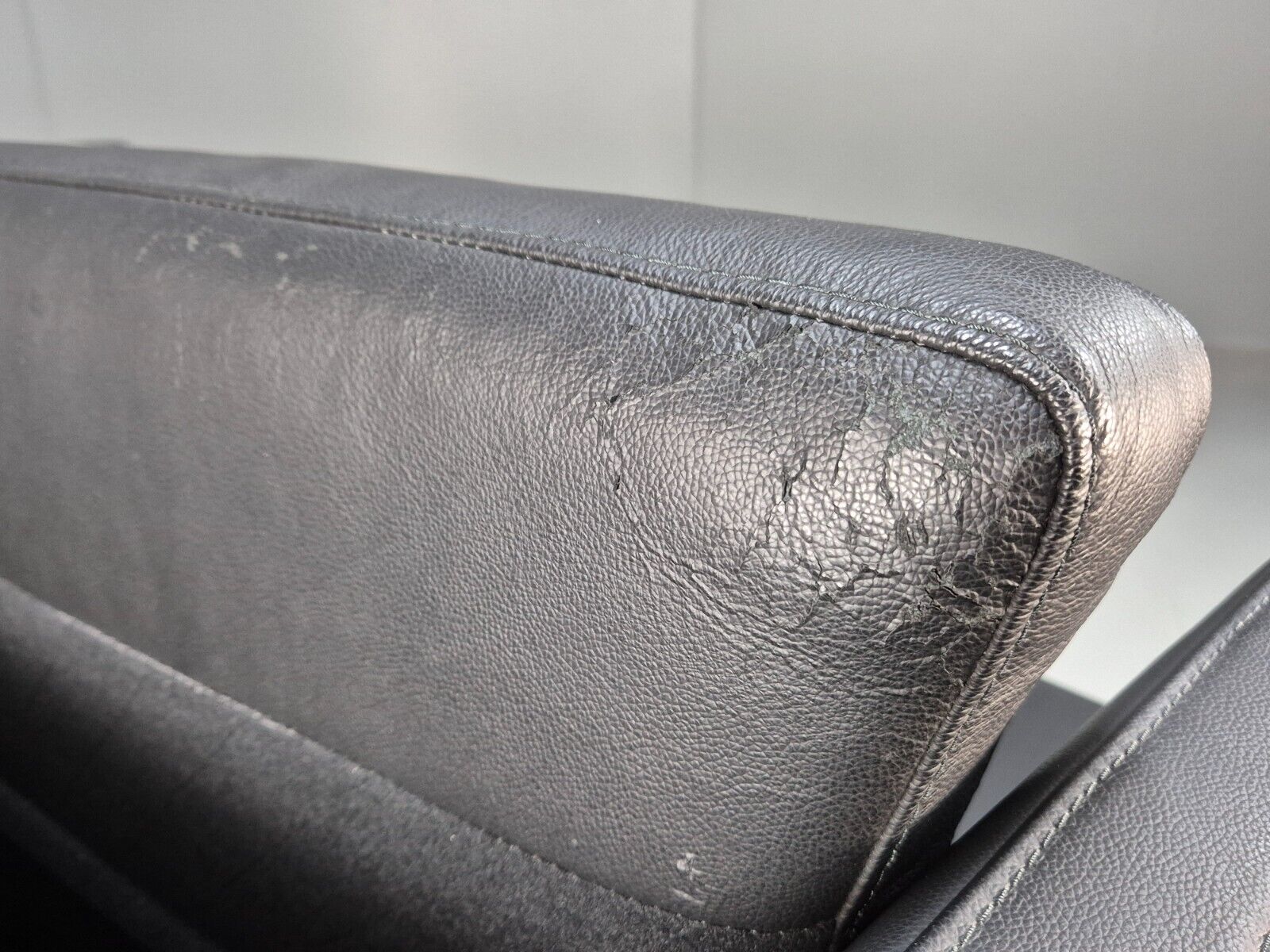 Vintage Danish 3 Seat Sofa Black Leather MId Century Retro 1980s EB8625 M3SS - UKDK FURNITURE