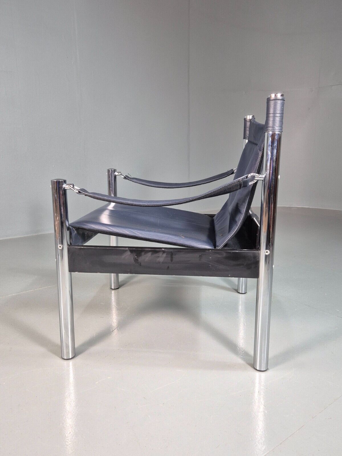 Vintage Danish Leather Safari Chair Borge Johansen 1970s EB7758 MNOR - UKDK FURNITURE